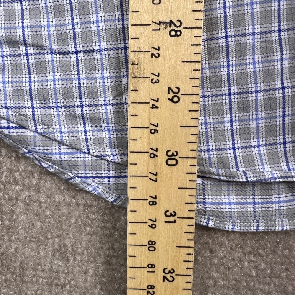Ralph Lauren Classic Fit Performance Gray Blue Plaid Button Down Shirt Large - Picture 8 of 8
